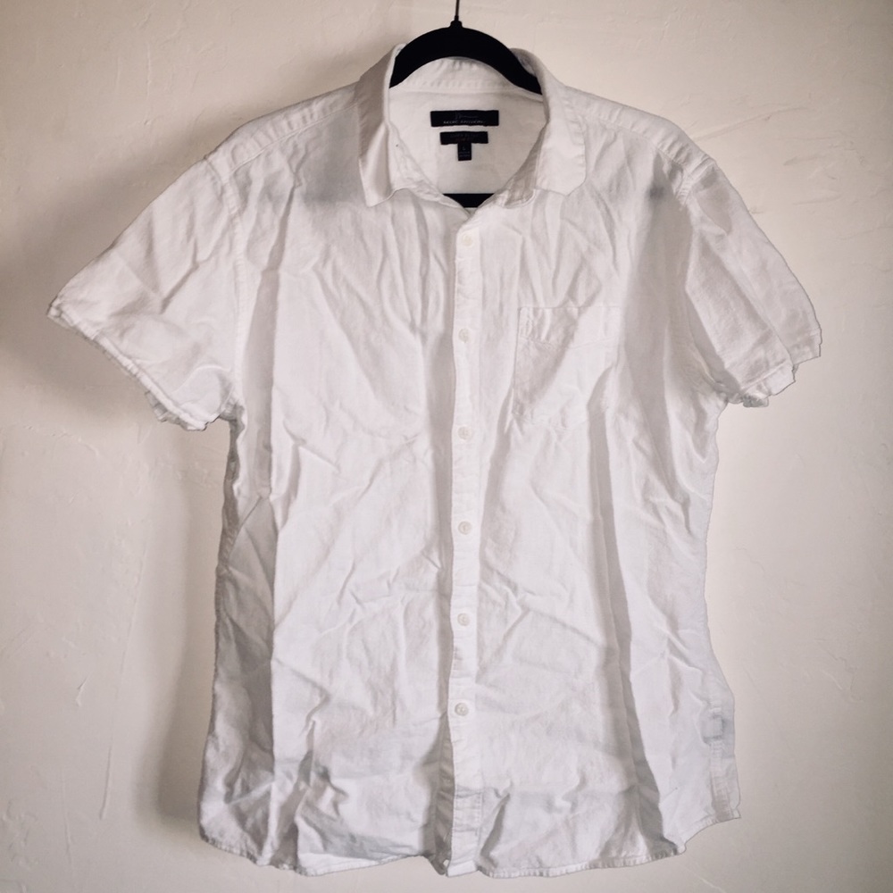 Marc Anthony Slim Fit Linen Short Sleeve Shirt